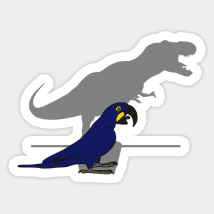 Indigo macaw t-rex shadow Sticker